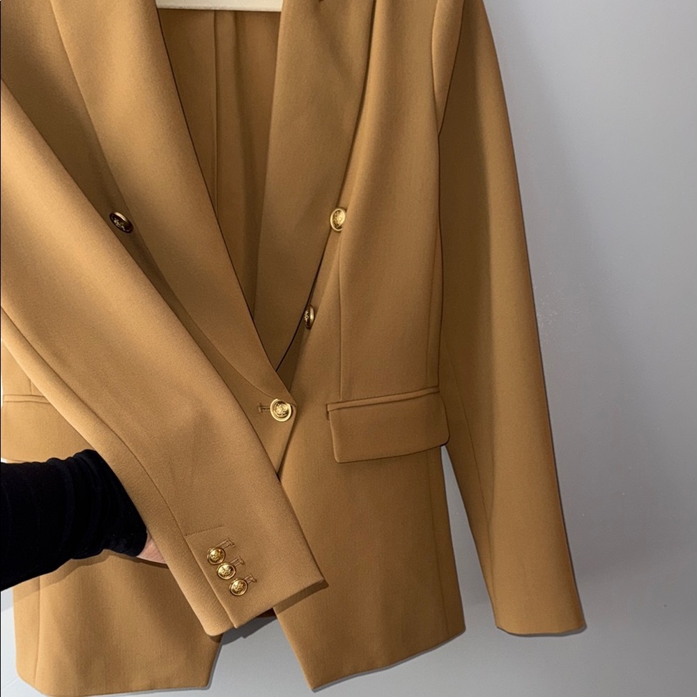 INC International Concepts Mustard Double-Breasted Blazer with Gold Buttons - Picture 4 of 4